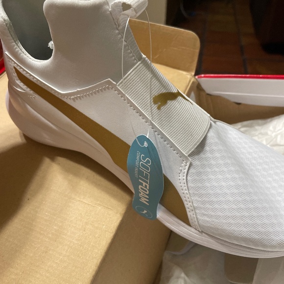 puma fierce white and gold